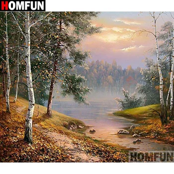 

HOMFUN Full Square/Round Drill 5D DIY Diamond Painting "Tree scenery"Embroidery Cross Stitch 3D Home Decor Gift A17547
