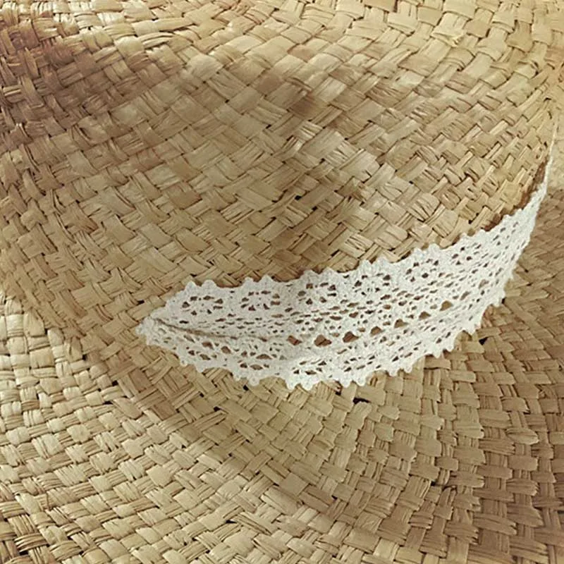 Новинка, шляпа от солнца с УФ-защитой для девочек, летняя пляжная шляпа с широкими полями для больших детей, натуральная Плоская Верхняя лента, веревка, галстук, шляпа для путешествий, Кентукки, кепка Дерби