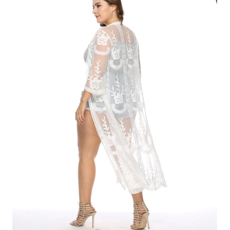 Dropshipping Women High Quality Embroidery Lace Cardigan Long Sleeve Beach Open Kimono Cardigan Long Blouses Tops Dropshipping Women High Quality Embroidery Lace Cardigan Long Sleeve Beach Open Kimono Cardigan Long Blouses Tops