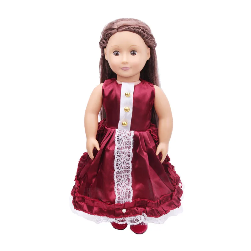 18 дюймов, с круглым вырезом, для девочек детское элегантное платье красивое платье принцессы кружевное вечернее платье Американский новорожденных юбка Детские игрушки подходит 43 см для ухода за ребенком для мам, детские куклы, c130