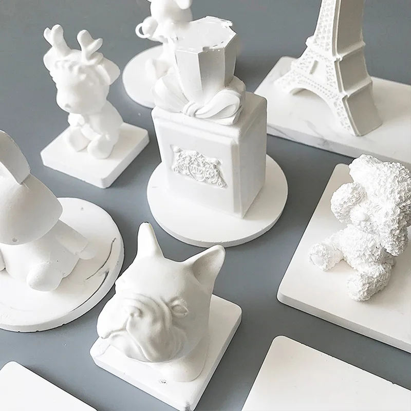 

Concrete Candle Base Mold Silicone Plaster Tray Mold Plate Holder Mould Aroma Gypsum Tray Mold