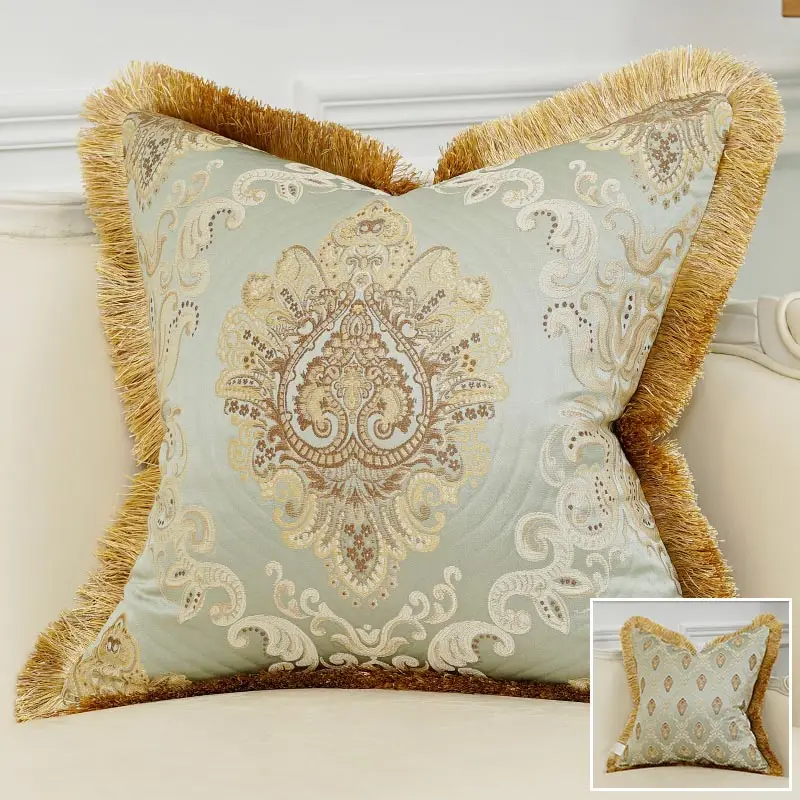 Avigers роскошные европейские Чехлы для подушек с кисточками золотая вышивка наволочки для дивана гостиной - Цвет: A