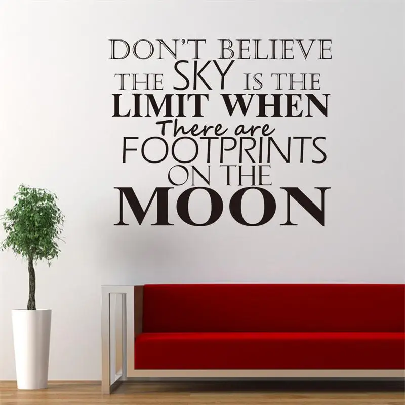 Powerful quote words Footprint On The Moon mural art home Powerful quote words Footprint On The Moon mural art home