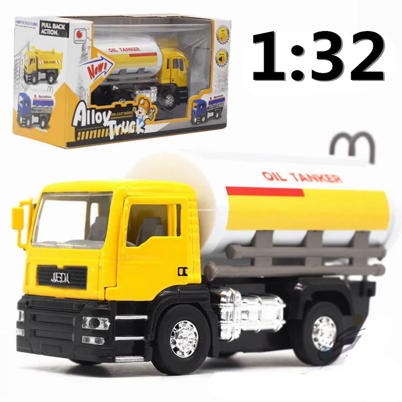 132 alloy tank truck model, educational toys, sound and light back to