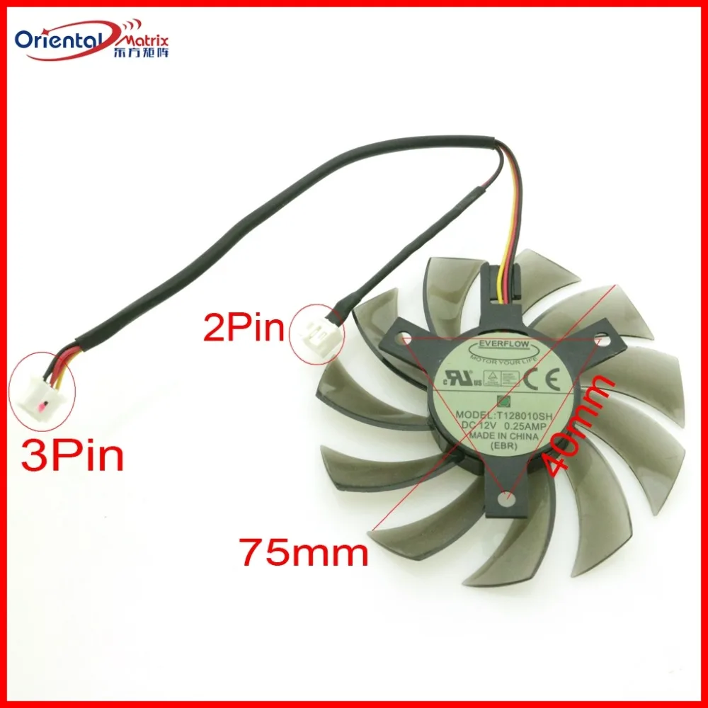 T128010SH DC12V 0.25A 75mm 40x40x40mm 3Pin для Gigabyte GV-R585OC-1GD графическая карта охлаждающий