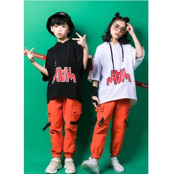 Kid Hip Hop Clothing Casual Shirt Hoodie Top SweatPants for Girls Boy Jazz Dance Costume Ballroom Dancing Clothes Wear 4
