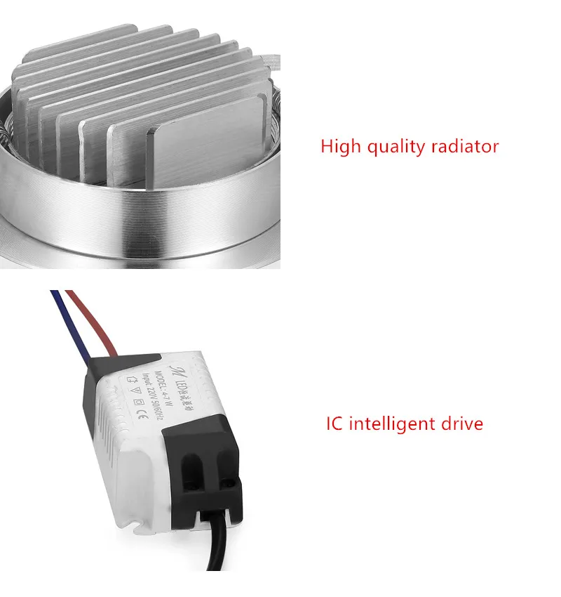 Оптовый светодиодный светильник 3 Вт 5 Вт 7 Вт 12 Вт круглый встраиваемый светильник 190~ 240 В светодиодная алюминиевая лампа для спальни, кухни, внутренний Светодиодный точечный светильник