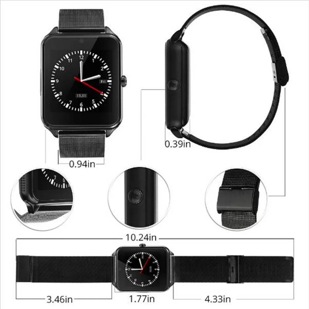 Умные часы с Bluetooth секундомер поддержка TF SIM карты для Android IOS Samsung S9 S8 S7 S6 iPhone X 8 7 6 6S