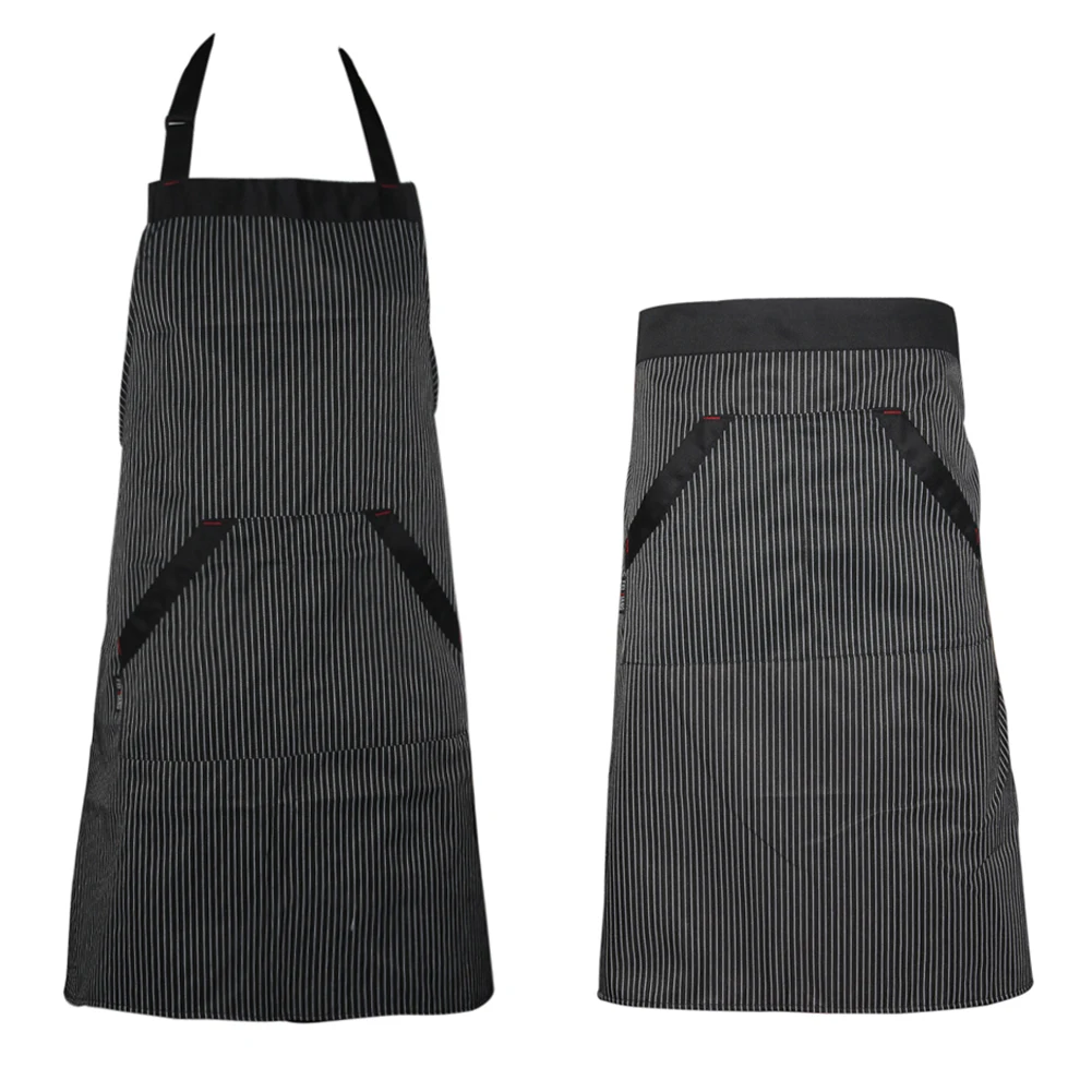 A/B Style Unisex Women Men Kitchen Polyester Cooking Waist Apron Short Apron Waiter prevent oil spills Apron with Double Pockets