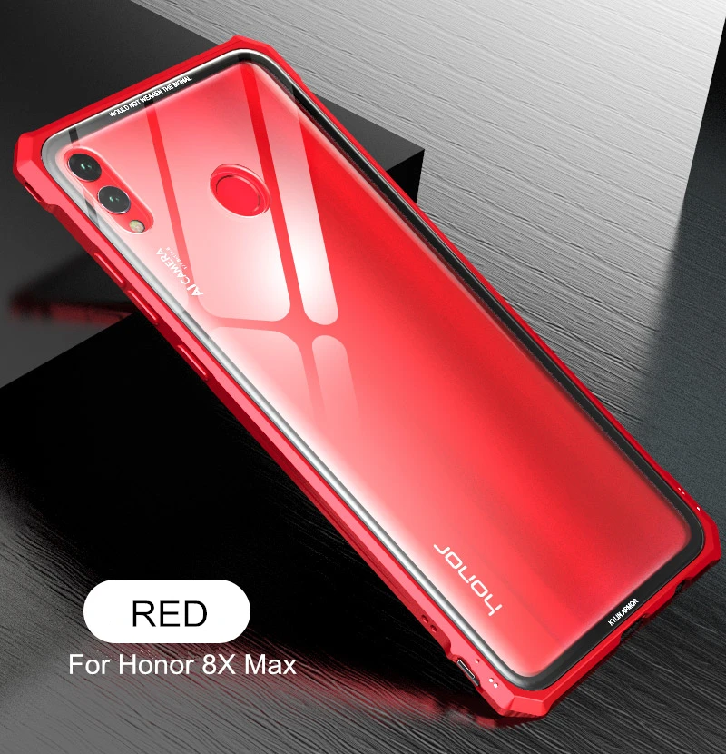 Huawei Honor 8X Max чехол Honor8X металлический бампер алюминиевая рамка с задней прозрачной стеклянной крышкой для huawei Honor 8X Max Honor8X