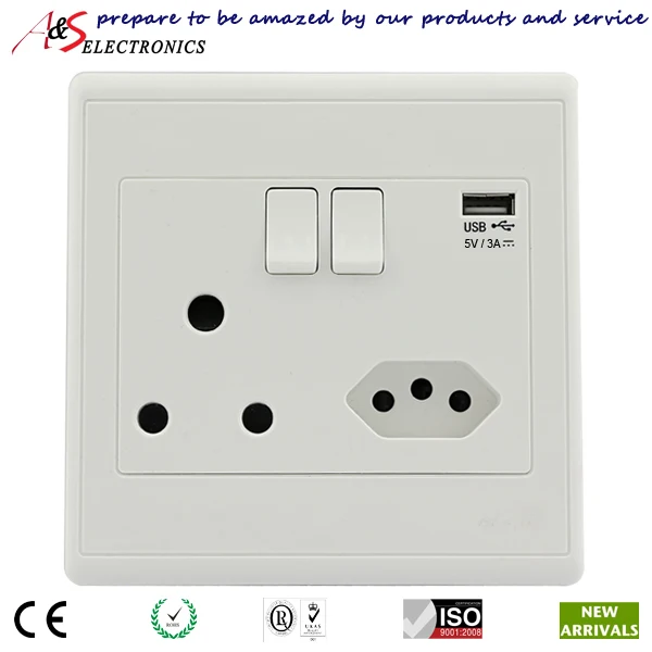Newest Design South African Standard 16A/250V Power Outlet with 5V