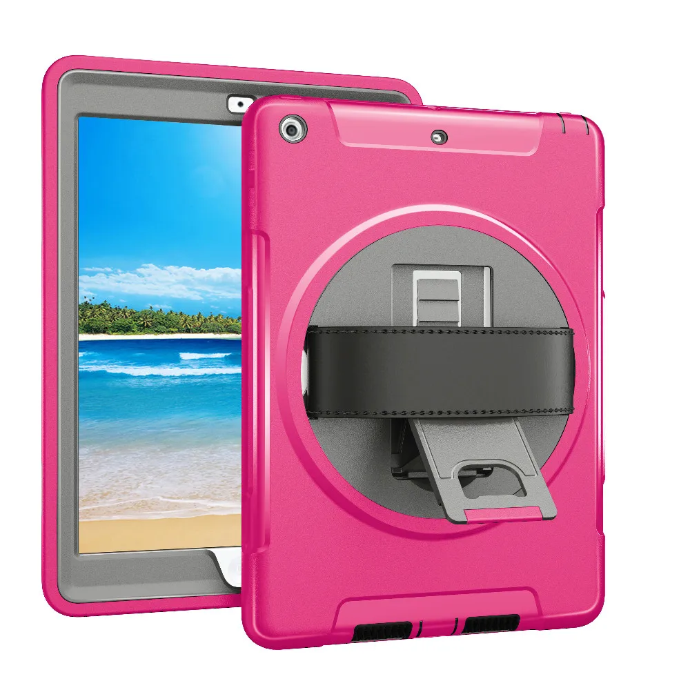 

For New iPad 9.7 2018 Case Soft TPU Shockproof Kids Proof Protector for iPad 5th/6th Generation Case with Hand Strap-Miesherk