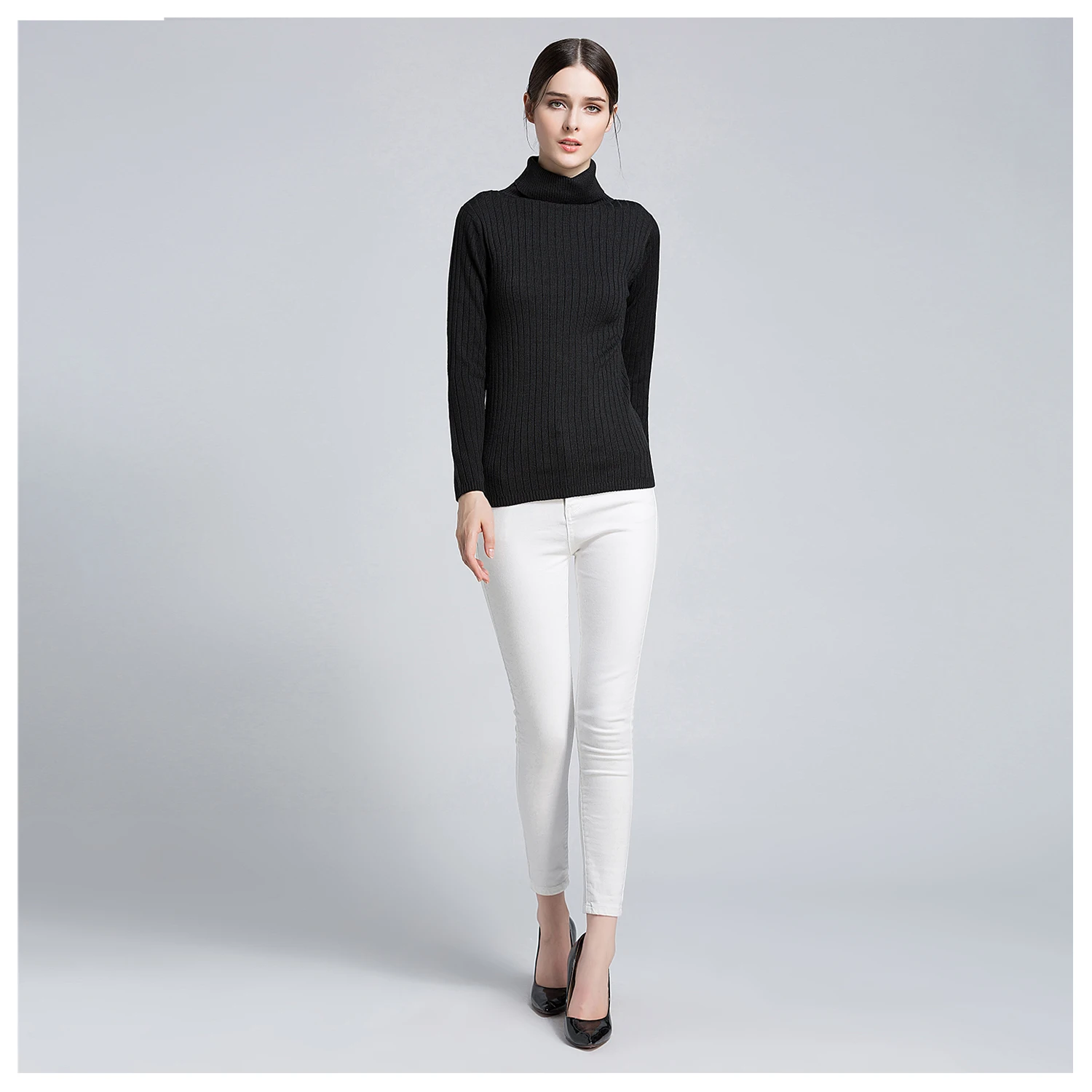 Women's New Fashion Knitted Sweater Winter Elegant Long Sleeve Slim Bottom Tops Casual Daily Warm Turtleneck Sweaters