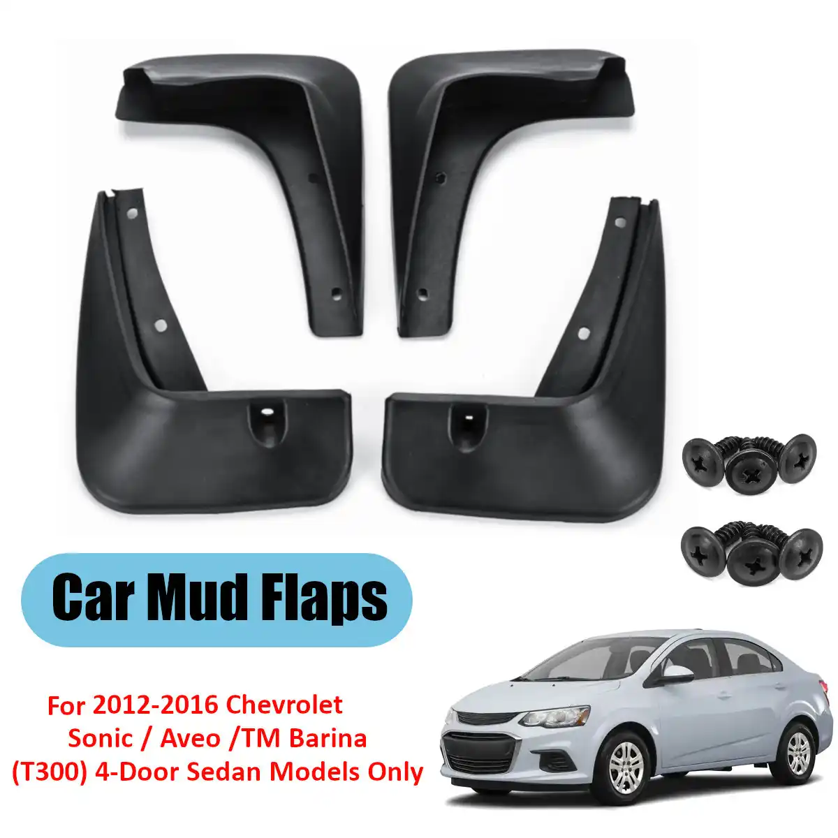 Mud Flaps Splash Guards Mudguard Fit for Chevrolet Sonic//Aveo 11 12 13 14