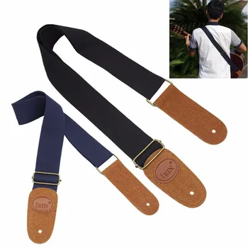 

IRIN Durable Adjustable Sise Guitar Strap Woven Cotton Strap Belt with Leather Ends for Electric / Acoustic / Folk Guitars