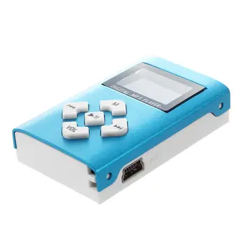 

USB socket LCD Screen Mini MP3 Player 32GB Micro SD TF (Blue)