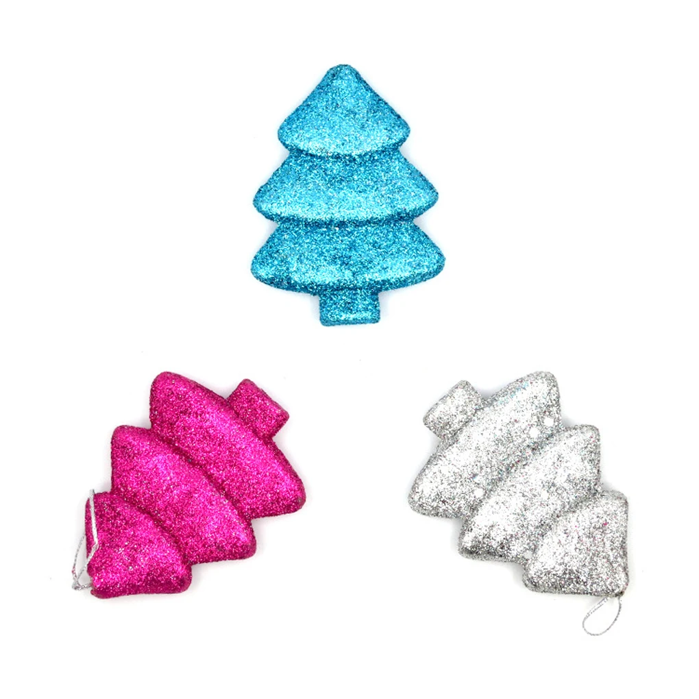 

Pack of 3 Christmas Tree's Hang Ornament Dusting Xmas Tree Shaped Ornaments