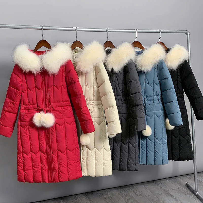Зимняя куртка, парки, женская модная куртка с меховым воротником и капюшоном, хлопковый пуховик, пальто, зимнее длинное плотное теплое пальто, куртка, верхняя одежда