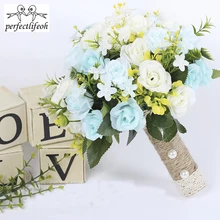 Perfectlifeoh Свадебный букет Искусственный цветок ручной работы Свадебный букет из роз Свадебный букет
