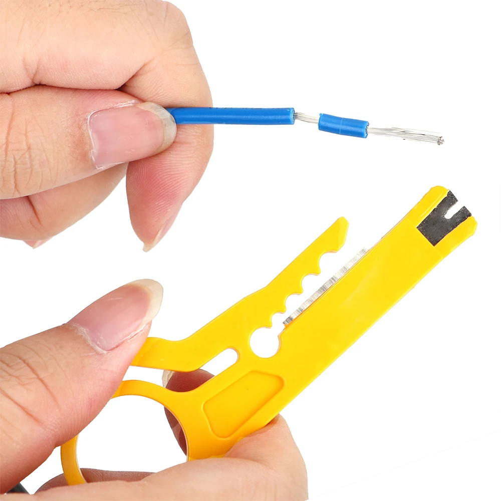 

DIYWORK Mini Portable Cable Stripping Wire Cutter Multifunction Wire Stripper Knife Crimping Tool Crimper Plier