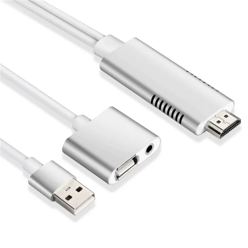 

Universal HD HDMI Screen Mirroring Cable 1080P HDTV Audio Video Cable Converter Adapter For iphone X 6 7 8 Plus Samsung