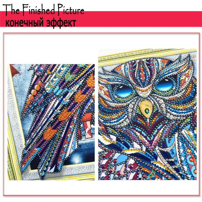 RUBOS DIY 5D Diamond Embroidery  Dreamcatcher Owl Diamond Painting Sale 3D Crystal Picture Rhinestone Pearl Partial Wall Sticker (14)