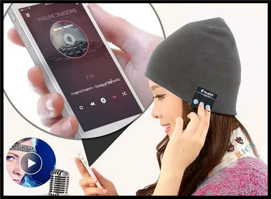 10 шт.! Bluetooth V4.2 Beanie вязаная зимняя шапка для наушников Hands-free Mp3 Спикер микрофон волшебная музыка умная шапка для мальчиков и девочек, мужчин и женщин