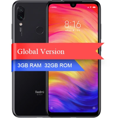 Глобальная версия Xiaomi Redmi Note 7 3 ГБ 32 Гб сяоми редми нот 7 cмартфон Snapdragon 660 4000 мАч QC 4,0 6," 48MP+ 5MP камера мобильный телефон - Цвет: Black 3GB 32GB