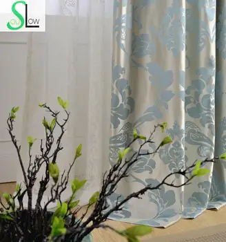 

Blue Danube High Precision Jacquard Curtain Floral Curtains Cortinas For Living Room And Tulle Modern Window Bedroom Cortina