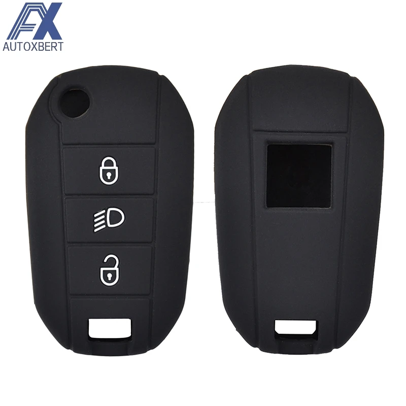 

AX For Peugeot 3008 208 308 508 408 2008 307 4008 Skin Holder 2016 - 2018 3 Button Silicone Car Remote Key Fob Shell Cover Case