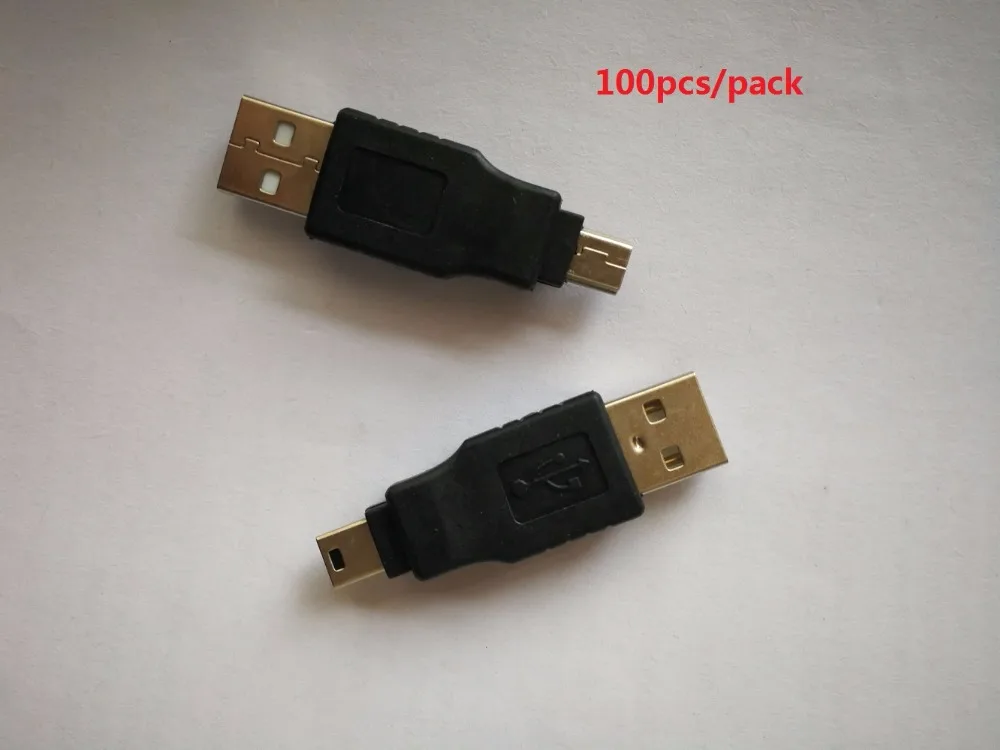 

100pcs Free shipping +tracking number +USB A Male to Mini 5 Pin Male Converter Adapter