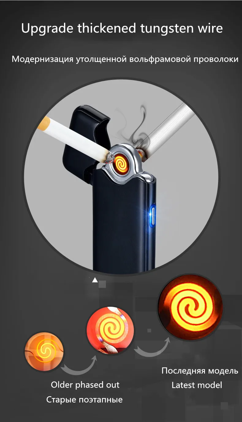 USB зажигалки ветрозащитная электронная сигарета зажигалка двойная дуга сигара плазменная зажигалка светодиодный дисплей питания зарядка импульсные зажигалки