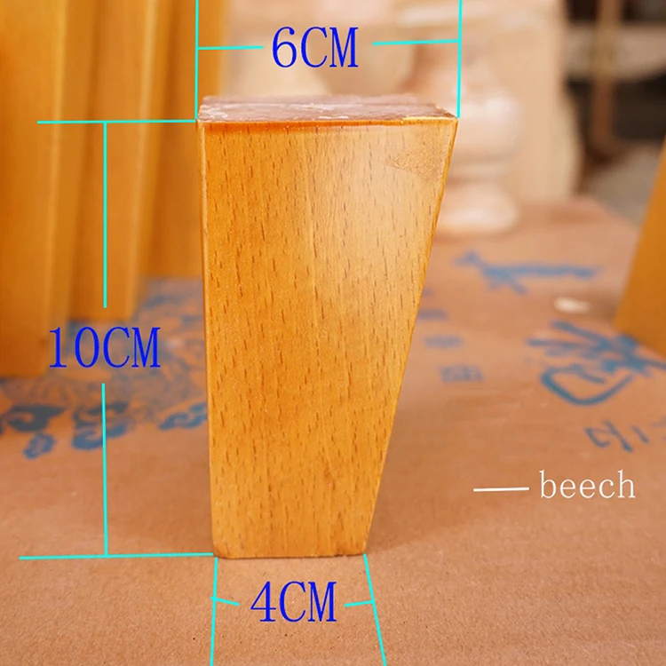 4 шт. в наборе 4 ''5'' 6 ''из твердой древесины конические ножки для дивана шкаф стул ТВ чайный столик кровать мебель ножки 3 размера на выбор - Цвет: 4pcs Natural 10cm