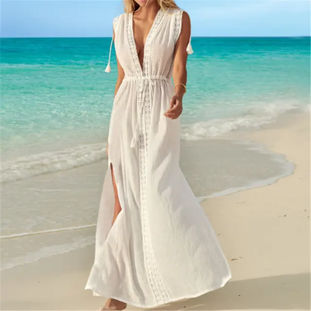 White Cotton Beach Dress