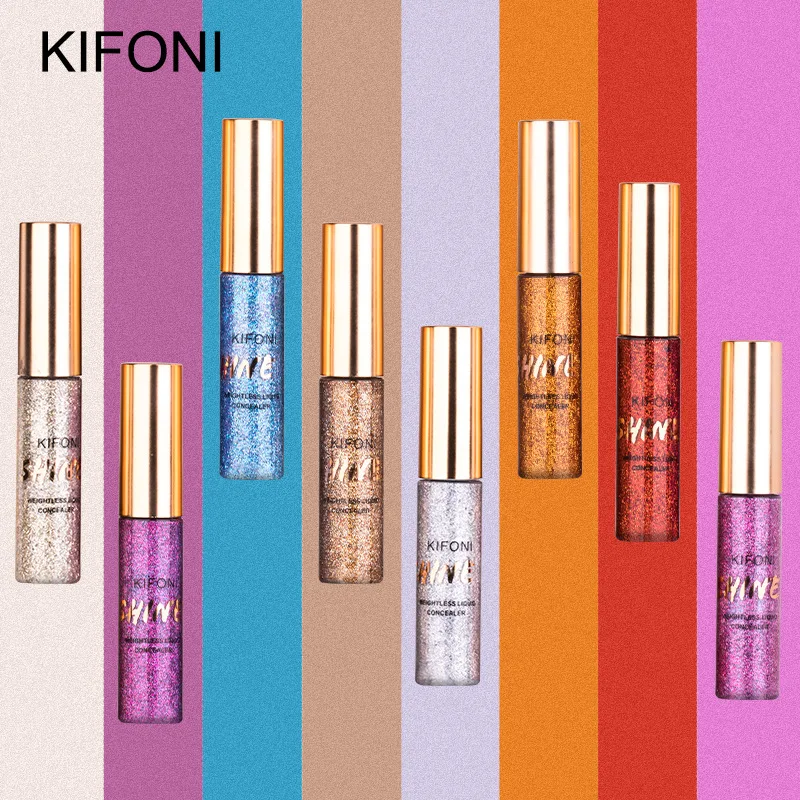 KIFONI Glitter Eyeliner Waterproof Makeup Eye Liner Pencils Long Lasting Shimmer White Blue Color Brand Liquid Eyeliner