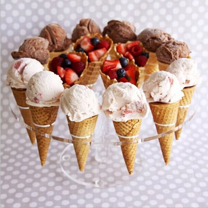 

Behogar 16-Hole Ice Cream Candy Acrylic Holder Cupcake Cones Holders Stands For Wedding Kids Birthday Party Buffet Display