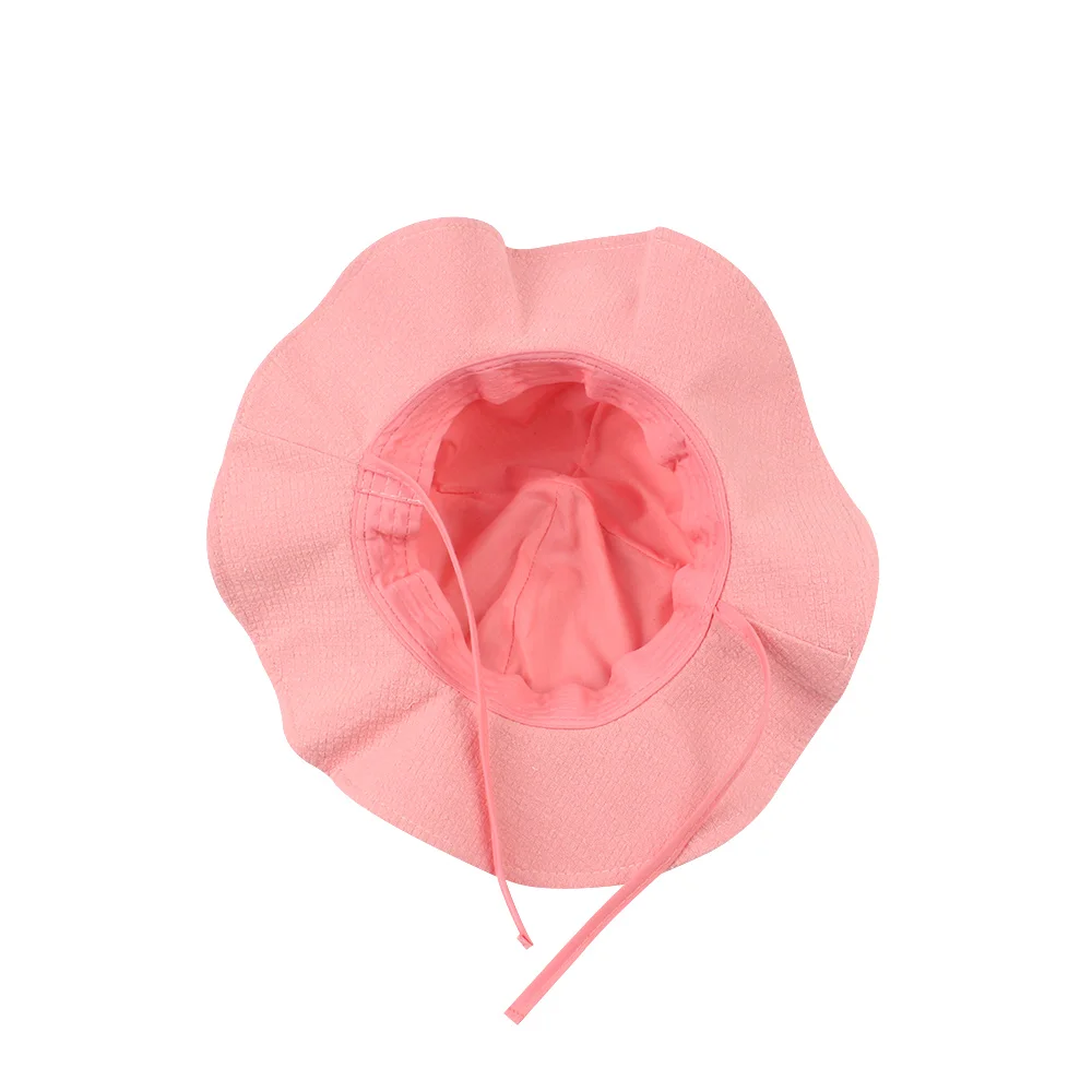 Fashion Panama Baby Girls Hat Cotton Sun Hat For Girls Lace-Up Wild Brim Beach Cap Bucket Hat Spring Summer Baby Girls Clothing (17)