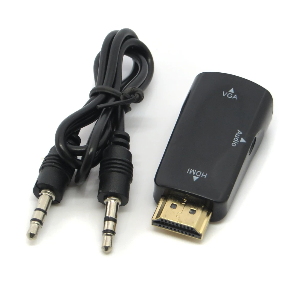 Full HD 1080P HDMI to VGA Converter Adapter with Audio Cable for PC TV