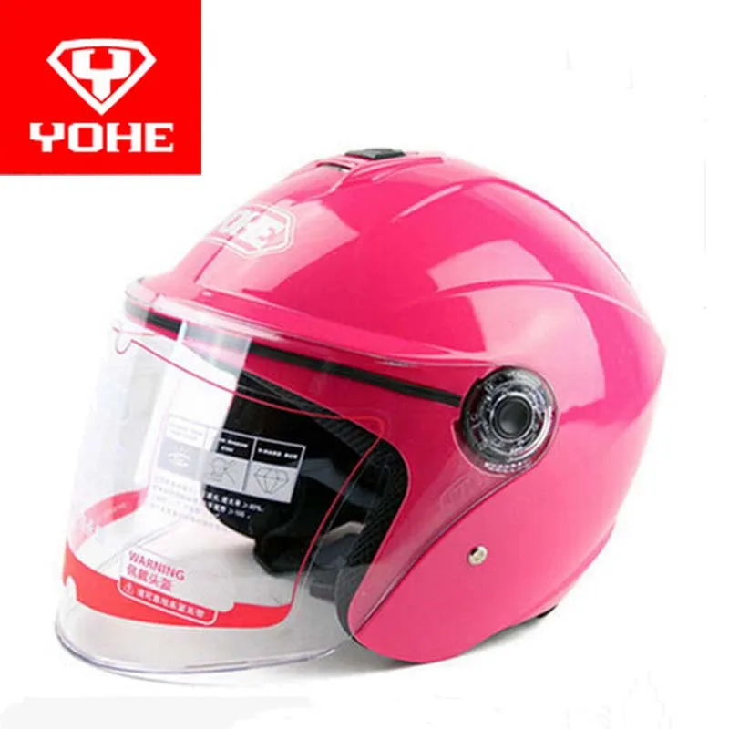 Новые модные Moto Racing Yohe половина лица мотоциклетный шлем YH-870A мотоциклетные шлемы из abs свободный размер 56-61 см - Цвет: Rose Red