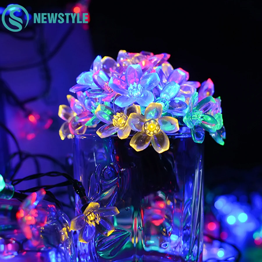 

7M Solar String Lights 50 LED Blossom Flower Fairy Christmas Solar Lights For Outdoor LED Garland Patio Party Wedding Decoration
