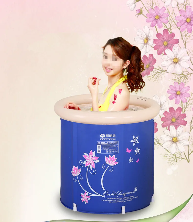 Portable inflatable bath Tubs Cold proof Plus Size Thickening 65*65CM