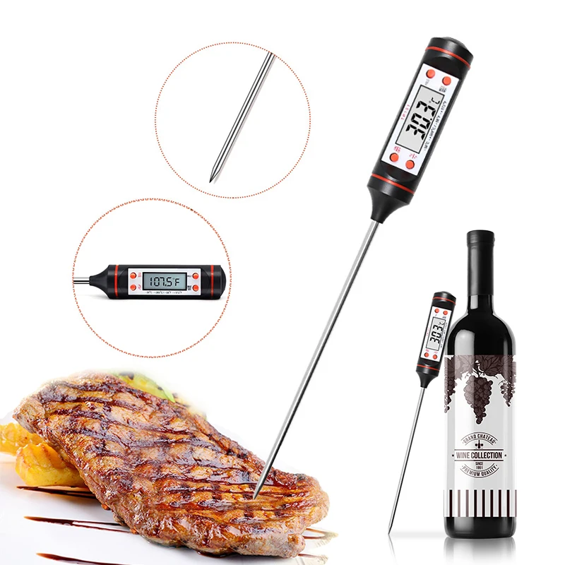 

Digital Meat Cooking Thermometer New Instant Read With LCD Screen, Kitchen Thermometer for Grills, BBQ, Smoker, Wine Tools