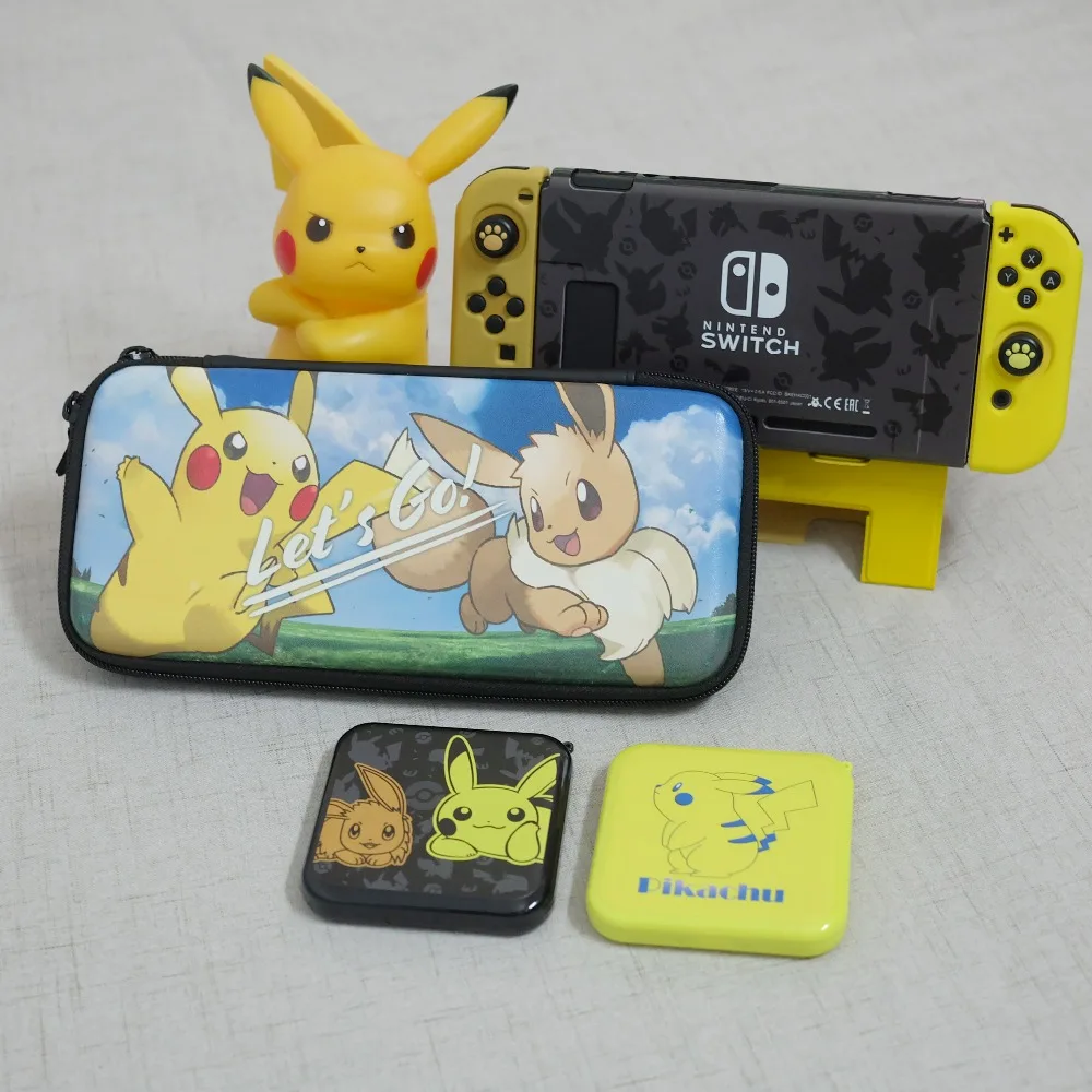 Ограниченная серия, чехол для задней панели консоли Pikachus для nintendo Switch NS Eevee Joy con, силиконовый чехол s Let's Go Eevee, Жесткий Чехол, дорожная сумка