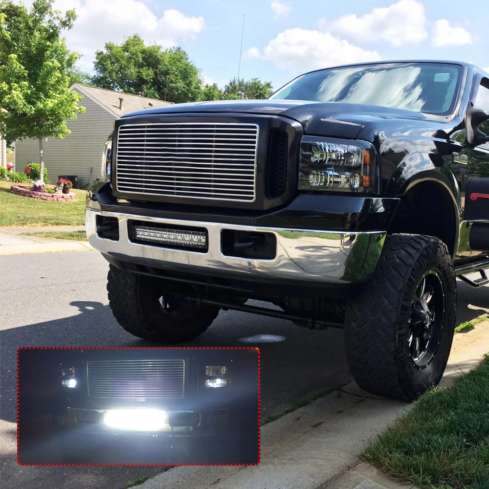 Barra de Iluminação para Condução de Carro Led para Offroad Light 32 42 50 52 Polegadas Led Barra 12v 24v Spot Inundação Feixe 4x4 Caminhões Lada Suv co 12d 3-fileira 22 14 Barra de luzLuz de trabalho