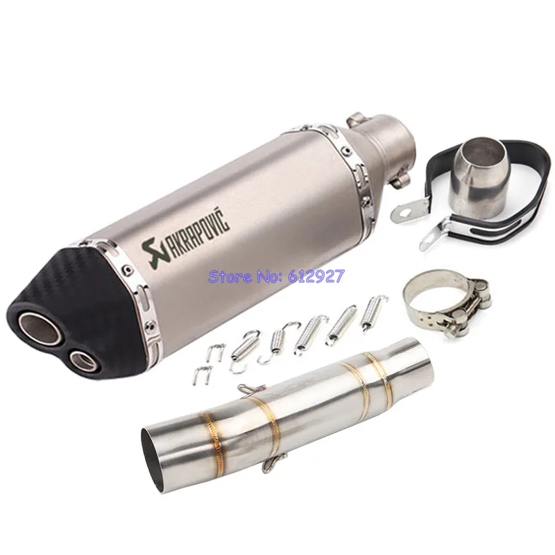 

Motorcycle CBR300 Exhaust Slip On Connect Mid Link Pipe with Akrapovic Muffler Exhaust Leak Escape