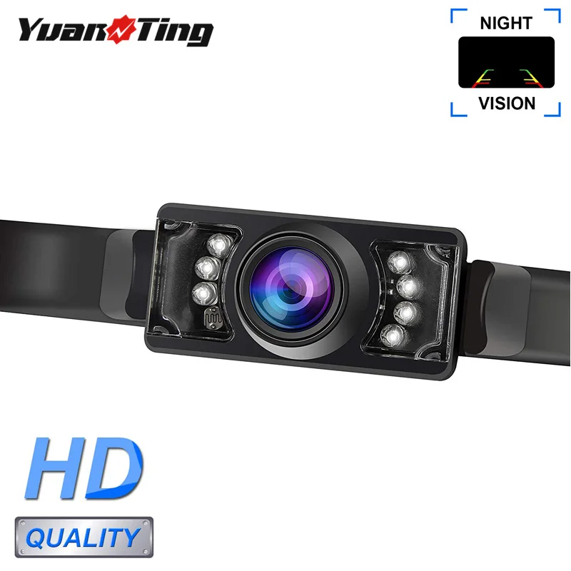 

YuanTing Vehicle Rear View Backup Camera Wide Viewing Angle License Plate Mount Parking Assist Kit Waterproof High Definition