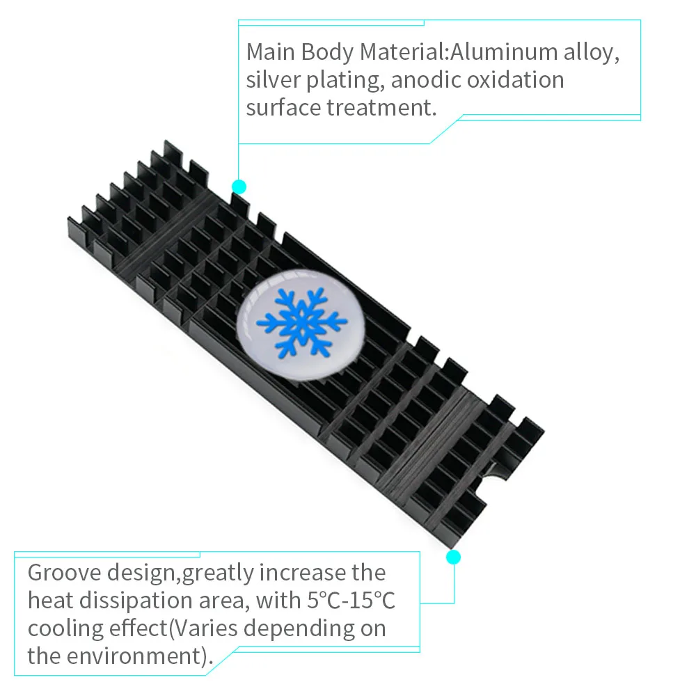 Радиатора SSD PCIE NVMe M.2 2280 радиатор Алюминий радиатора экструдированный радиатор для SSD рассеивание тепла охлаждение кулер 22x76x10 мм