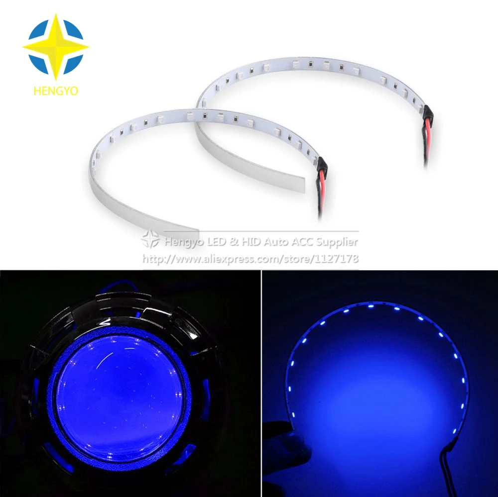 

2pcs LED Multi-color Super Bright 360 Degree SMD Demon LED Halo Rings Kit Devil Eye For All Car Projector Headlight.
