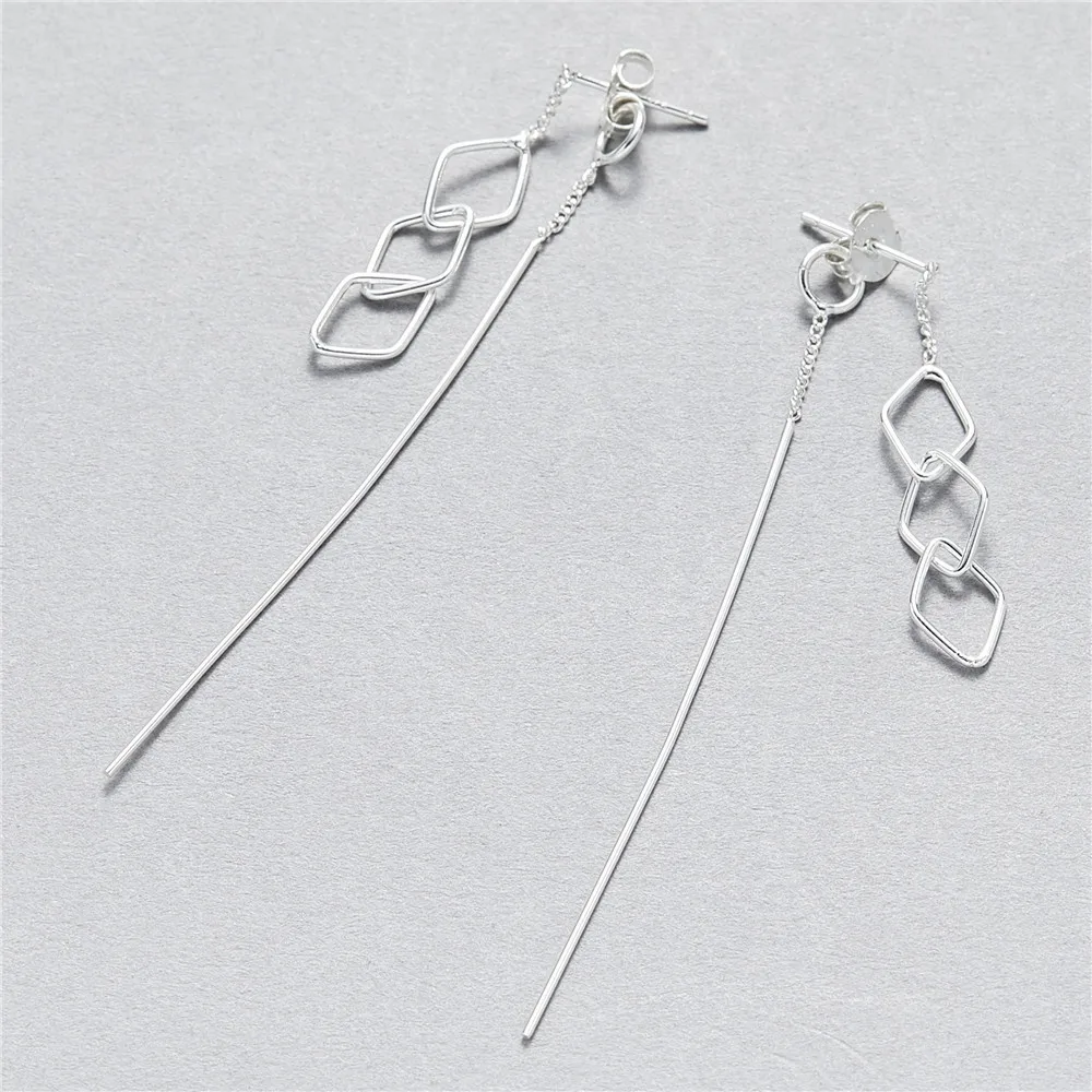 square hollow earring 100% 925 Sterling silver Jewelry fashion Hypoallergenic Stud earrings for women gift