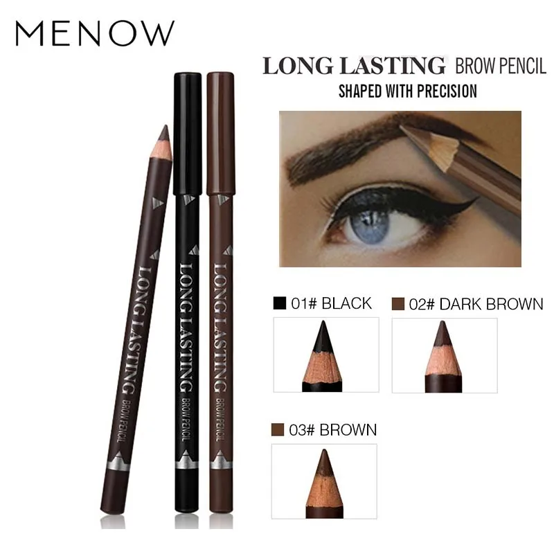 

MENOW Pro Black Brown Color Waterproof Eyebrow Pencils Pigments Cheap Makeup Long Lasting Brand Eye Brow Pen Maquiagem Tools